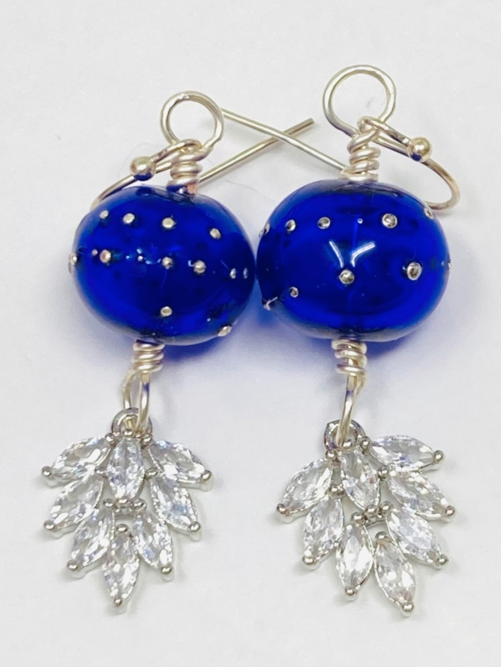 Royal blue Lampwork earrings